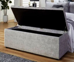 150Cm Chesterfield Ottoman Storage Box -Upholstered Blanket Box - Grey Naple Ottoman Bench - thumbnail 2