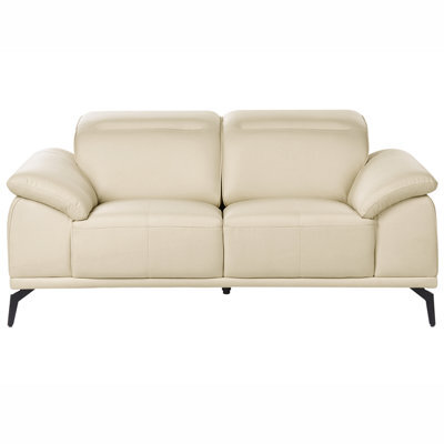 Beliani Faux Leather 2-Seater Sofa Beige Vejen - image 1