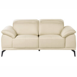 Beliani Faux Leather 2-Seater Sofa Beige Vejen - thumbnail 1