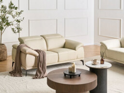 Beliani Faux Leather 2-Seater Sofa Beige Vejen - thumbnail 2