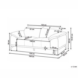 Beliani Faux Leather 2-Seater Sofa Beige Vejen - thumbnail 3