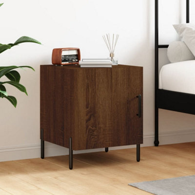 Berkfield Bedside Cabinet Brown Oak 40X40X50 Cm Engineered Wood - image 1