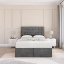 "Sloomy Alabama Steel Plush 2Ft6 Ottoman Bed End Opening With Sprung Memory Mattress & 26"" Headboard-Small Single" - thumbnail 2