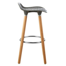 Orsina Grey Pp Seat Bar Stool, Easy To Clean Kitchen Bar Stool, Footrest Bar Stool, Space-Saver Breakfast Stool - thumbnail 3