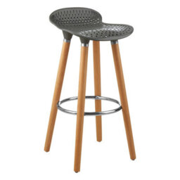 Orsina Grey Pp Seat Bar Stool, Easy To Clean Kitchen Bar Stool, Footrest Bar Stool, Space-Saver Breakfast Stool - thumbnail 2