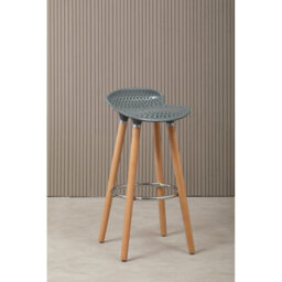 Orsina Grey Pp Seat Bar Stool, Easy To Clean Kitchen Bar Stool, Footrest Bar Stool, Space-Saver Breakfast Stool - thumbnail 6