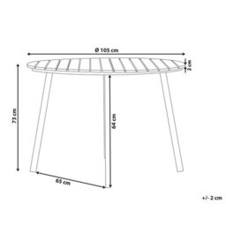 Beliani Garden Dining Table Cavoli 105 Cm 105 Cm Brown - thumbnail 3