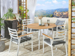 Beliani Garden Dining Table Cavoli 105 Cm 105 Cm Brown - thumbnail 2