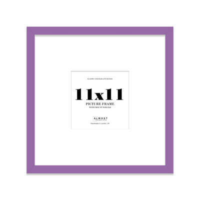 "11X11"" Purple Picture Frame - 11X11"" Square Frame With 8X8"" Mount For 11X11""/8X8"" Pictures Moderrn Style Thin Edge, 1 Pack" - image 1