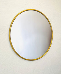 My Square Mile Round Gold Wall Mirror Easy To Hang No Drill Lightweight Mirror Bathroom