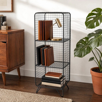 L Modern Freestanding Wire Cube Bookcase Iron Storage Shelf - image 1