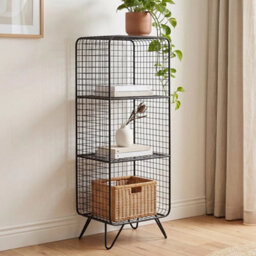 L Modern Freestanding Wire Cube Bookcase Iron Storage Shelf - thumbnail 6