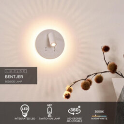 Lucide Bentjer Modern Reading Wall Light 14Cm - Led - 1X11W 3000K - White - thumbnail 3