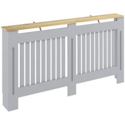 Homcom Radiator Cover Painted Slatted Mdf Cabinet Lined Grill 152X19X81Cm - thumbnail 2