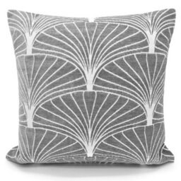 Velosso Soft Touch Chenille Decorative Cushion, Zip Closure, Stylish Cotton Chenille Sofa Cushion, Contemporary Style - Grey