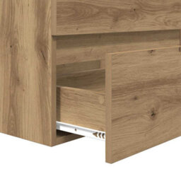 Berkfield Modern Bathroom Furniture Set 3 Pcs Black Oak And White Standard - thumbnail 8