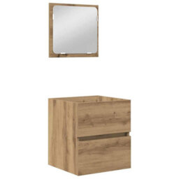 Berkfield Modern Bathroom Furniture Set 3 Pcs Black Oak And White Standard - thumbnail 5