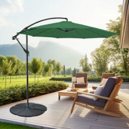 Sundaze Green 3M Garden Banana Parasol Cantilever Umbrella With Adjustable Crank Patio Sun Shade