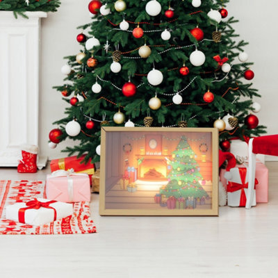 Alivio Decoration Frame Lights Christmas Wall Decoration In Warm Lights 31 X 22Cm - image 1