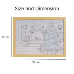 Alivio Decoration Frame Lights Christmas Wall Decoration In Warm Lights 31 X 22Cm - thumbnail 5