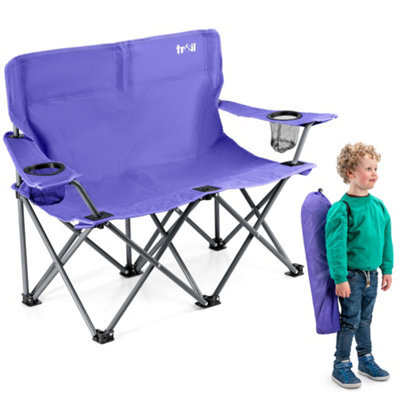 Trail Outdoor Leisure Condor Kids Folding Double Camping Chair 2 Seater 30Cm Seat Purple (2-6 Years) - image 1