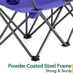 Trail Outdoor Leisure Condor Kids Folding Double Camping Chair 2 Seater 30Cm Seat Purple (2-6 Years) - thumbnail 4