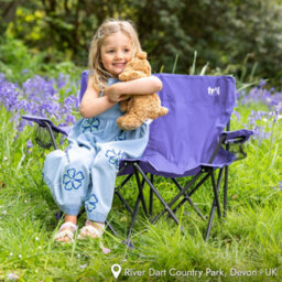 Trail Outdoor Leisure Condor Kids Folding Double Camping Chair 2 Seater 30Cm Seat Purple (2-6 Years) - thumbnail 2