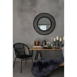 Orsina Black Natural Rattan Chair With Raised Sides, Rustless Rattan Chair, Easy Cleaning Rattan Armchair - thumbnail 8