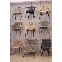 Orsina Black Natural Rattan Chair With Raised Sides, Rustless Rattan Chair, Easy Cleaning Rattan Armchair - thumbnail 6
