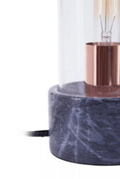 Orsina Nordic Style Bell Lamp With Black Marble Base, Marble Construction Of Bedside Table Light, Sleek Modern Lamp - thumbnail 5