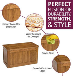 Hallowood Furniture London Oak Blanket Box - thumbnail 2