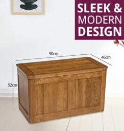 Hallowood Furniture London Oak Blanket Box - thumbnail 3