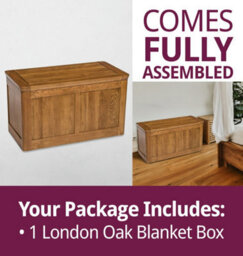 Hallowood Furniture London Oak Blanket Box - thumbnail 7