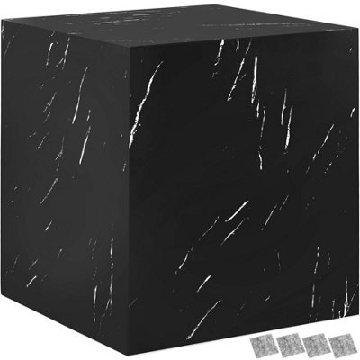 Tectake Coffee Table Lasley In A Minimalist Cube Design With 45 Kg Load Capacity  -  Black Marble Look - image 1