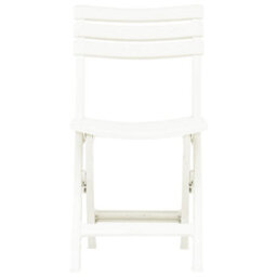 Folding Garden Chairs 2 Pcs Plastic White - thumbnail 3