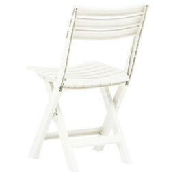 Folding Garden Chairs 2 Pcs Plastic White - thumbnail 4