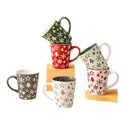 Simpa 6Pc Ceramic Christmas Tree & Snowflake Set. Volume 350Ml. - image 1