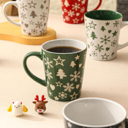 Simpa 6Pc Ceramic Christmas Tree & Snowflake Set. Volume 350Ml. - thumbnail 2