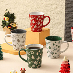Simpa 6Pc Ceramic Christmas Tree & Snowflake Set. Volume 350Ml. - thumbnail 3