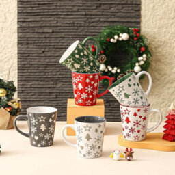 Simpa 6Pc Ceramic Christmas Tree & Snowflake Set. Volume 350Ml. - thumbnail 7