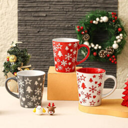 Simpa 6Pc Ceramic Christmas Tree & Snowflake Set. Volume 350Ml. - thumbnail 5
