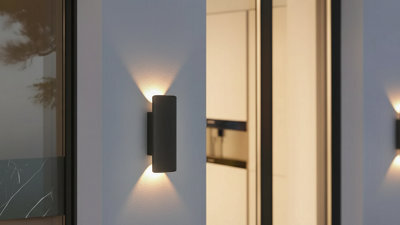 Led Wall Lamp  Black Body Warm White Indoor And Bedroom Lighting - image 1
