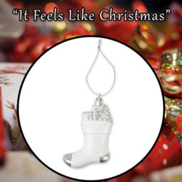 Christmas Tree Decoration Silver White Stocking Ornament X - thumbnail 7