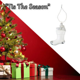 Christmas Tree Decoration Silver White Stocking Ornament X - thumbnail 6