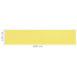 Berkfield Balcony Screen Yellow And White 120X600 Cm Hdpe - thumbnail 5