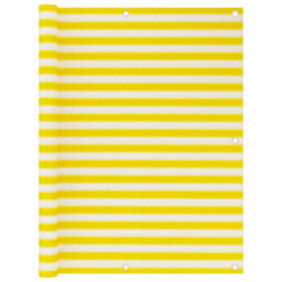 Berkfield Balcony Screen Yellow And White 120X600 Cm Hdpe - thumbnail 1