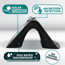 Chapman Muirfield 1X  Black 4W Pir Solar Wall Light Ip65 4000K - thumbnail 2
