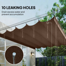 Outsunny 2.55X2.5 M Pergola Cover Replacement For 3X3 M Frame, Brown - thumbnail 6