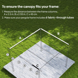 Outsunny 2.55X2.5 M Pergola Cover Replacement For 3X3 M Frame, Brown - thumbnail 4