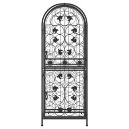 Berkfield Wine Rack For 41 Bottles Black 45X36X120 Cm Wrought Iron - thumbnail 3